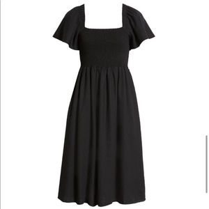 Madewell Dresses Madewell Linen-Blend Lucie Smocked Midi Dress